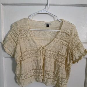 American Eagle Outfitters Cream Lace Blouse